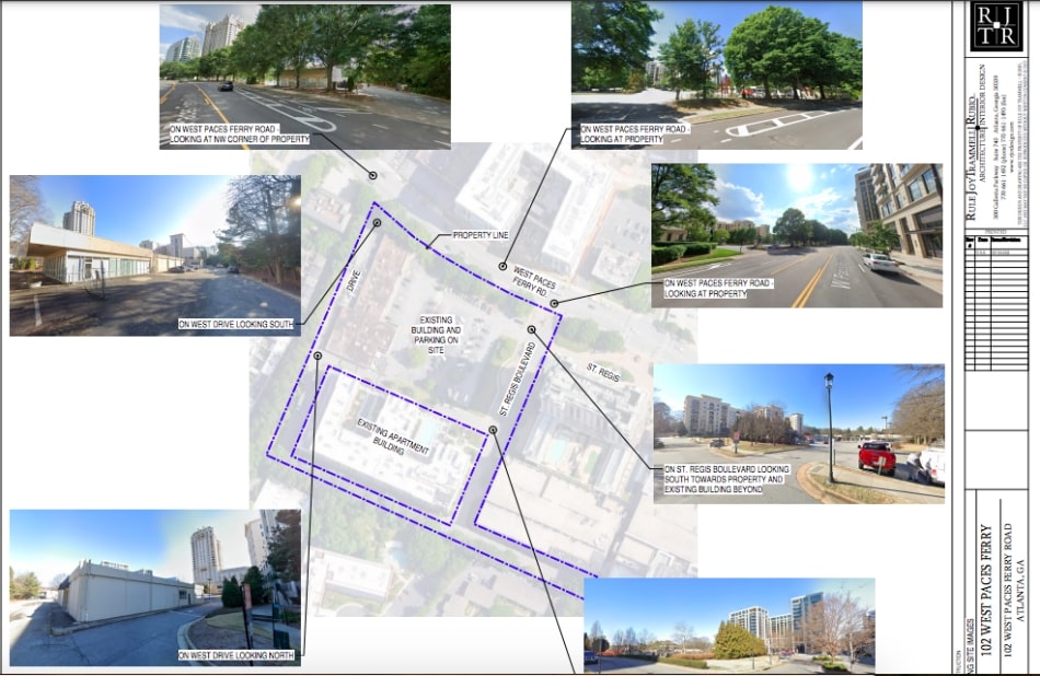Existing conditions around Buckhead Plaza.